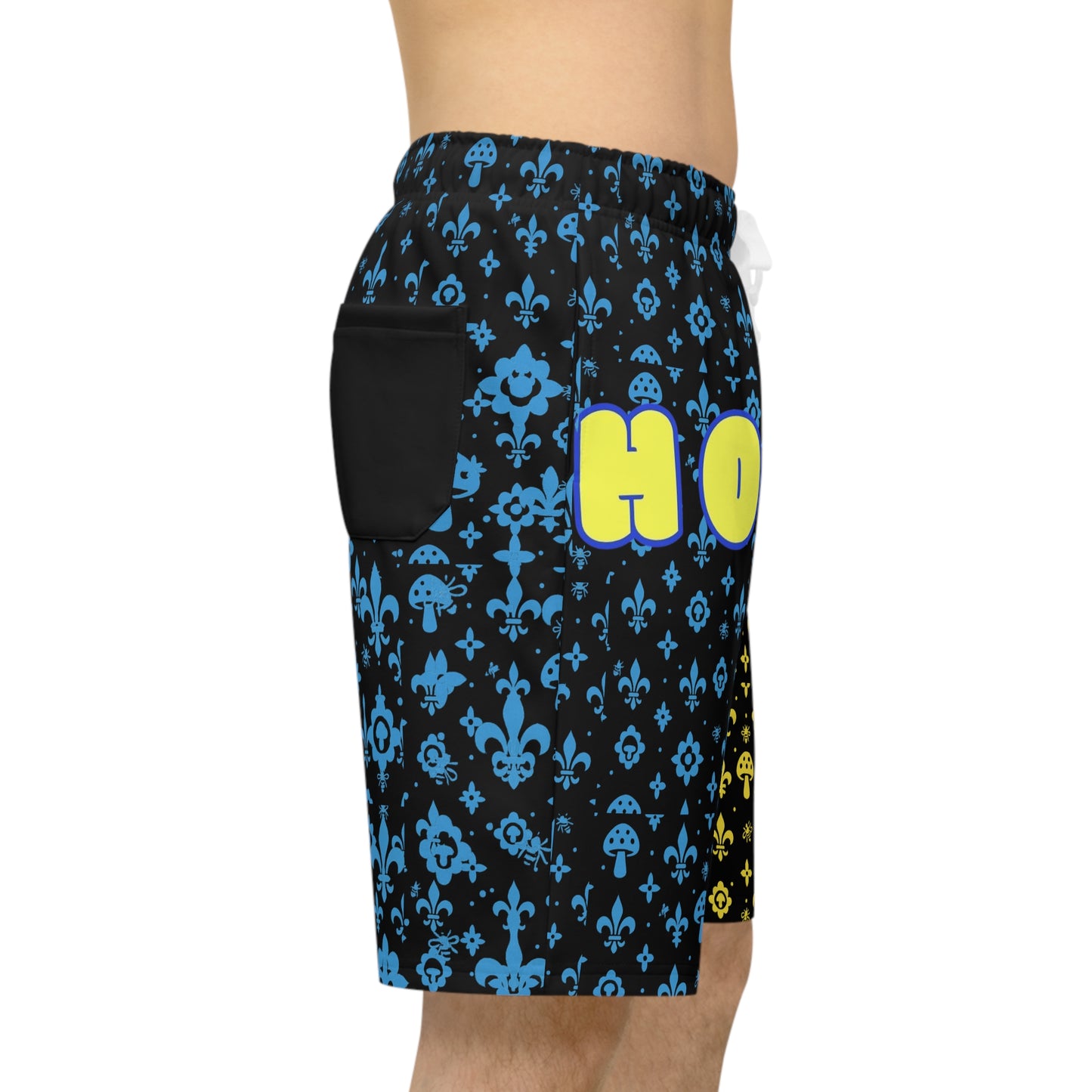 Men's Two-Toned Honey Print Athletic Shorts