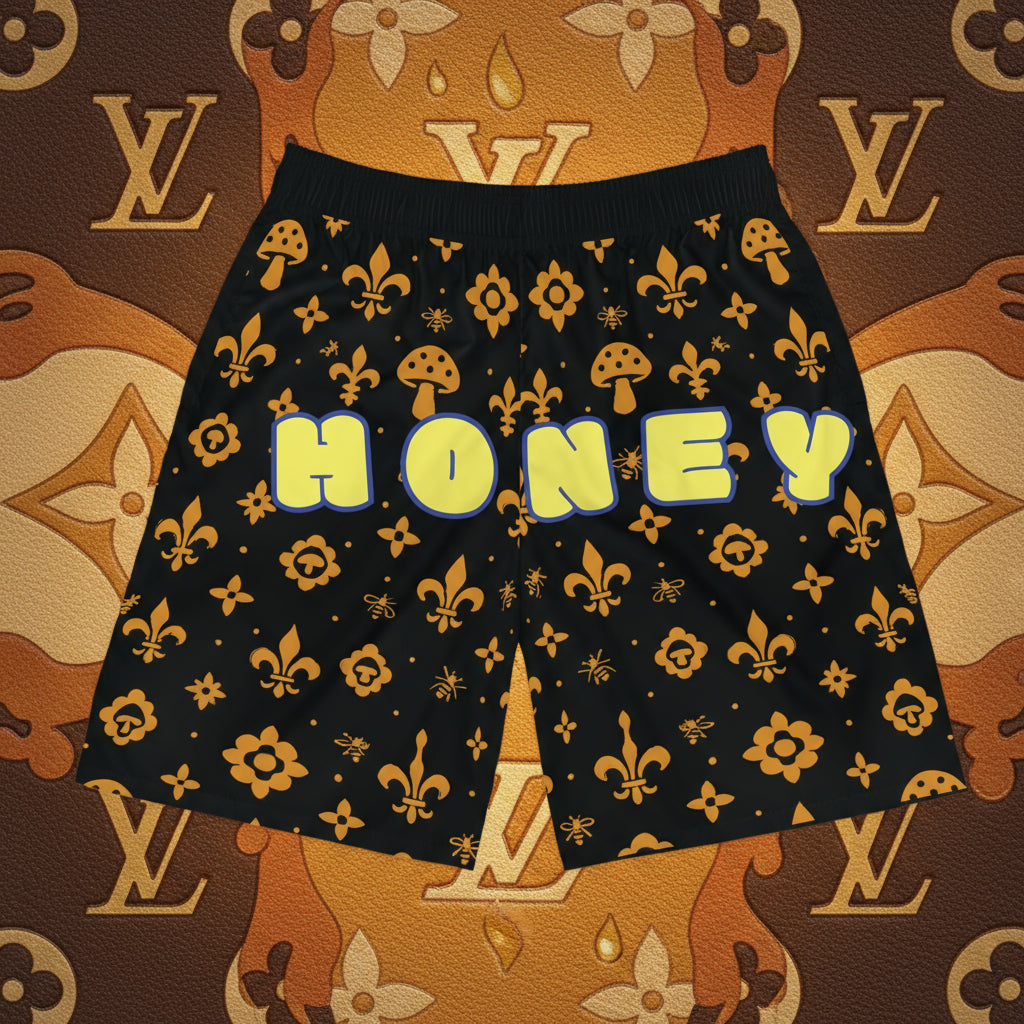 Men's "Hello Honey" Monogram Jogger Shorts (Classic)