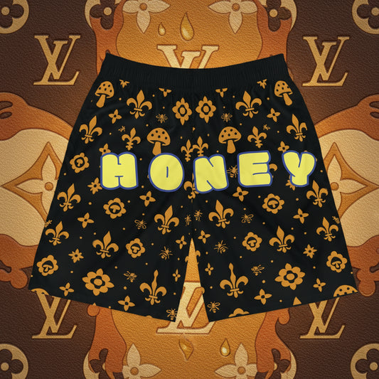 Men's "Hello Honey" Monogram Jogger Shorts (Classic)