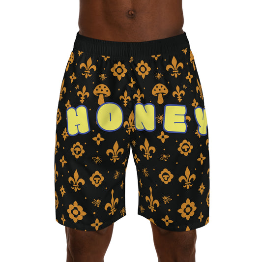 Men's "Hello Honey" Monogram Jogger Shorts (Classic)