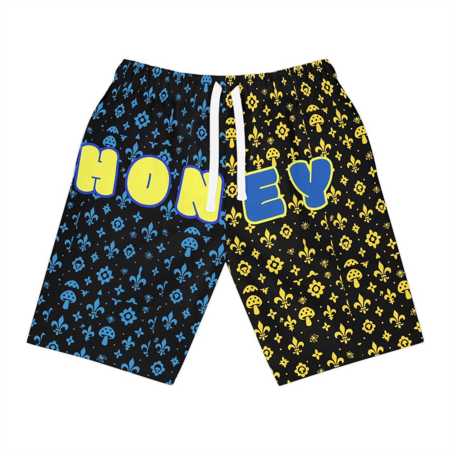 Men's Two-Toned Honey Print Athletic Shorts