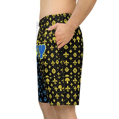 Men's Two-Toned Honey Print Athletic Shorts
