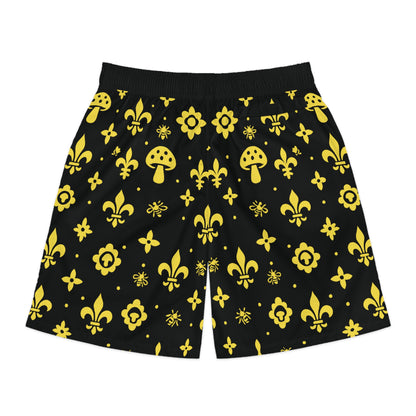 Men's "Hello Honey" Monogram Jogger Shorts (Yellow)
