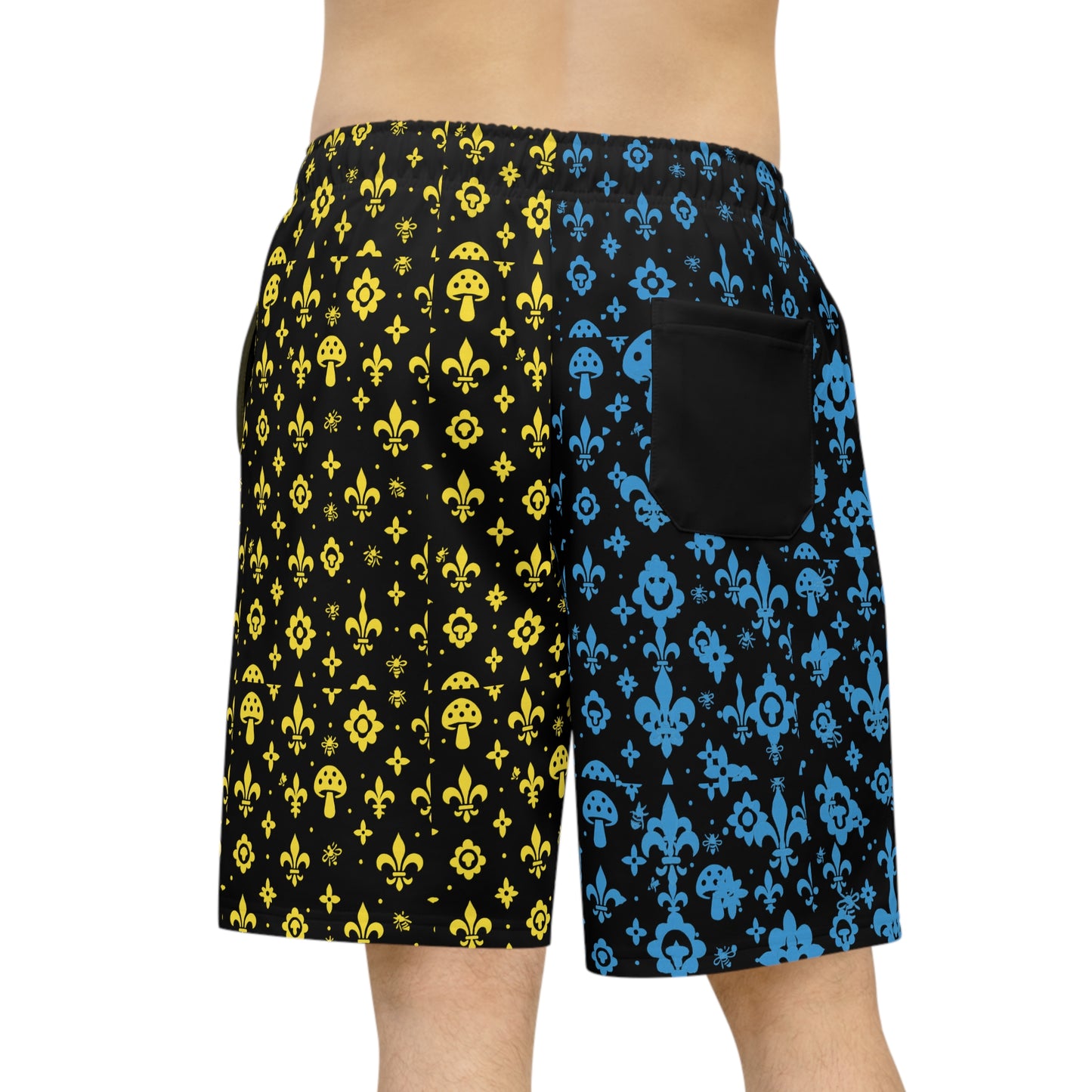 Men's Two-Toned Honey Print Athletic Shorts