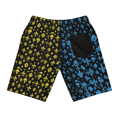 Men's Two-Toned Honey Print Athletic Shorts