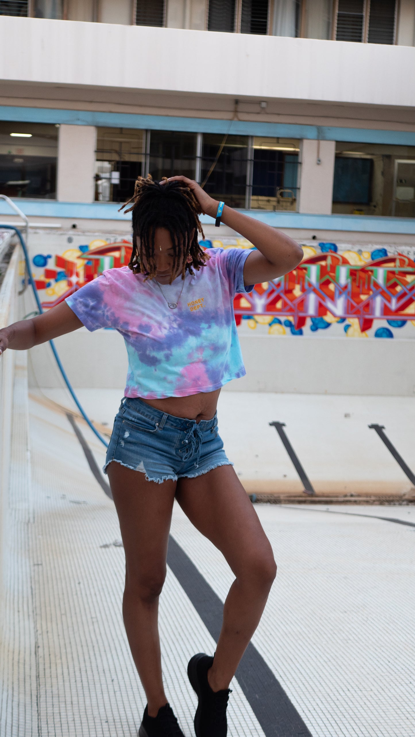 Honey Dept. Tie-Dye Crop Top Tee